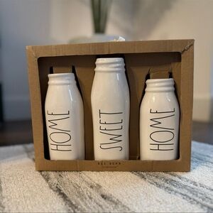 Rae Dunn White Ceramic Bottle Trio - Home Sweet Home